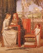Dante Gabriel Rossetti The Girlhood of Mary Virgin Spain oil painting artist